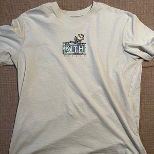 Kith Treats Cream Floral Pattern Logo T-Shirt Size XL